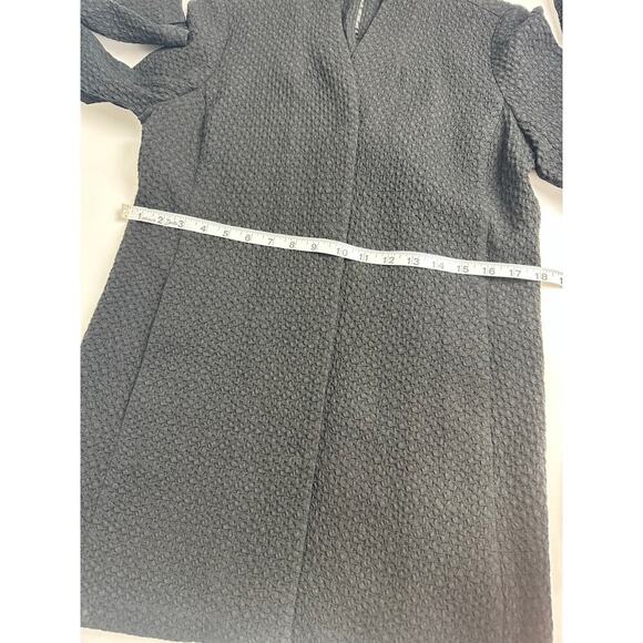 Eileen Fisher Size Petite Small Black Honeycomb High Mock Neck Overcoat Timeless - Picture 9 of 16